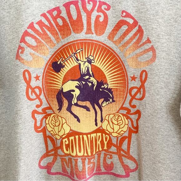 Altar'd State Grey Cowboys & Country Music Sweatshirt Small NWOT - Picture 3 of 7